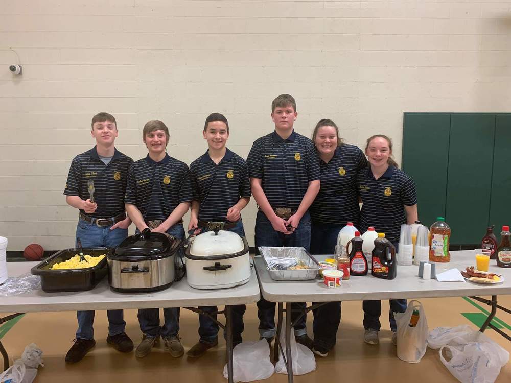 Our FFA Officers serving the Teachers/Staff Breakfast